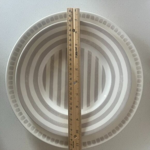 Kate Spade/Lenox Charlotte Street North Grey 4pc Setting Stripes Dots Mix Match - Picture 8 of 9